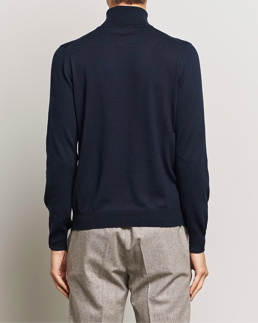 Herre | Gensere | Gran Sasso | Merino Fashion Fit Rollneck Navy