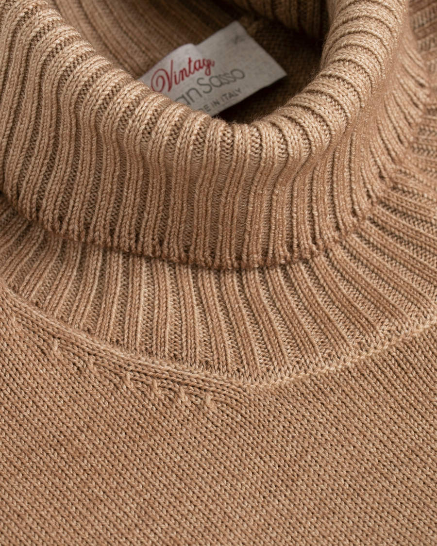 Herre | Gensere | Gran Sasso | Vintage Merino Knitted Rollneck Camel