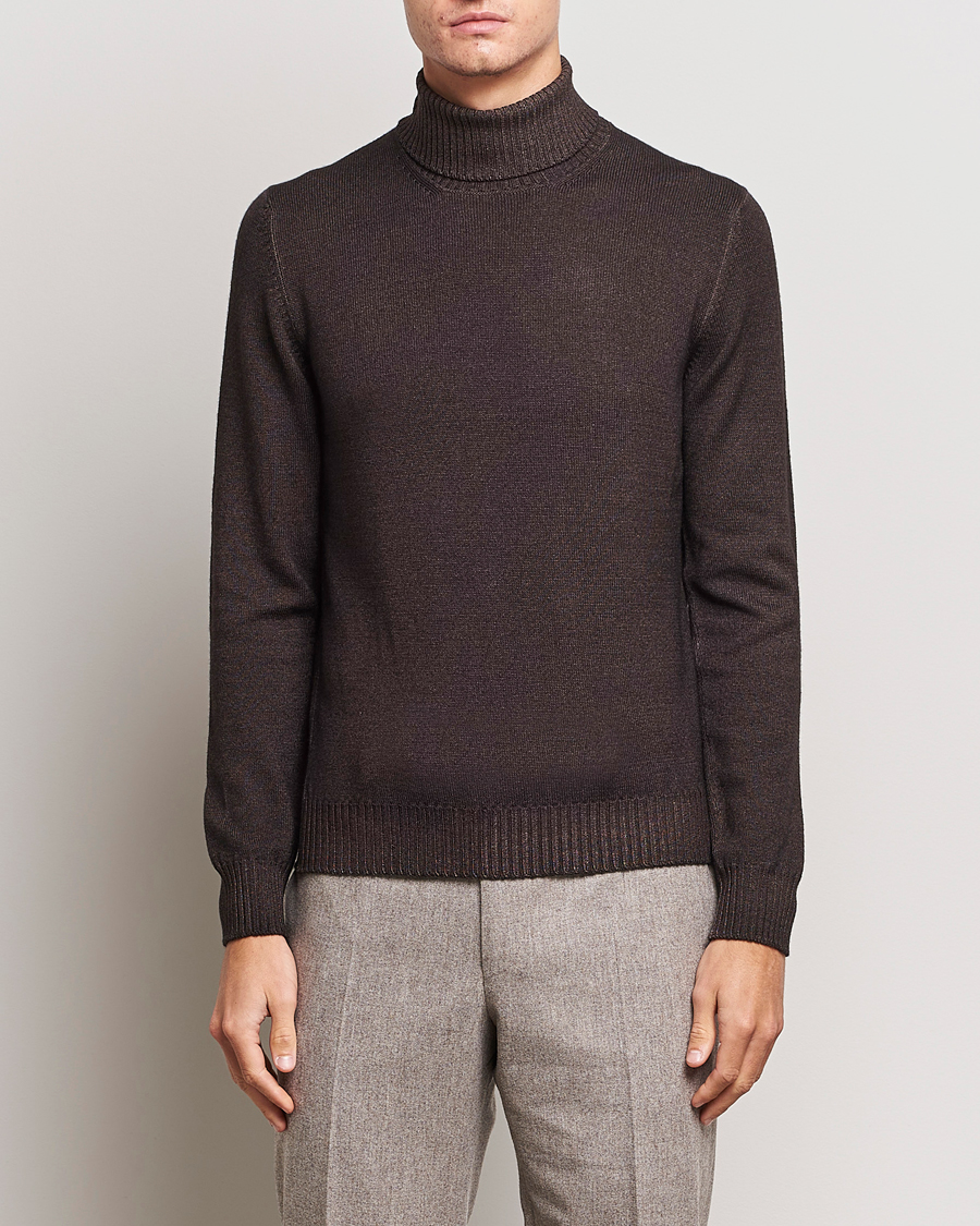 Herre | Gensere | Gran Sasso | Vintage Merino Fashion Fit Polo Brown