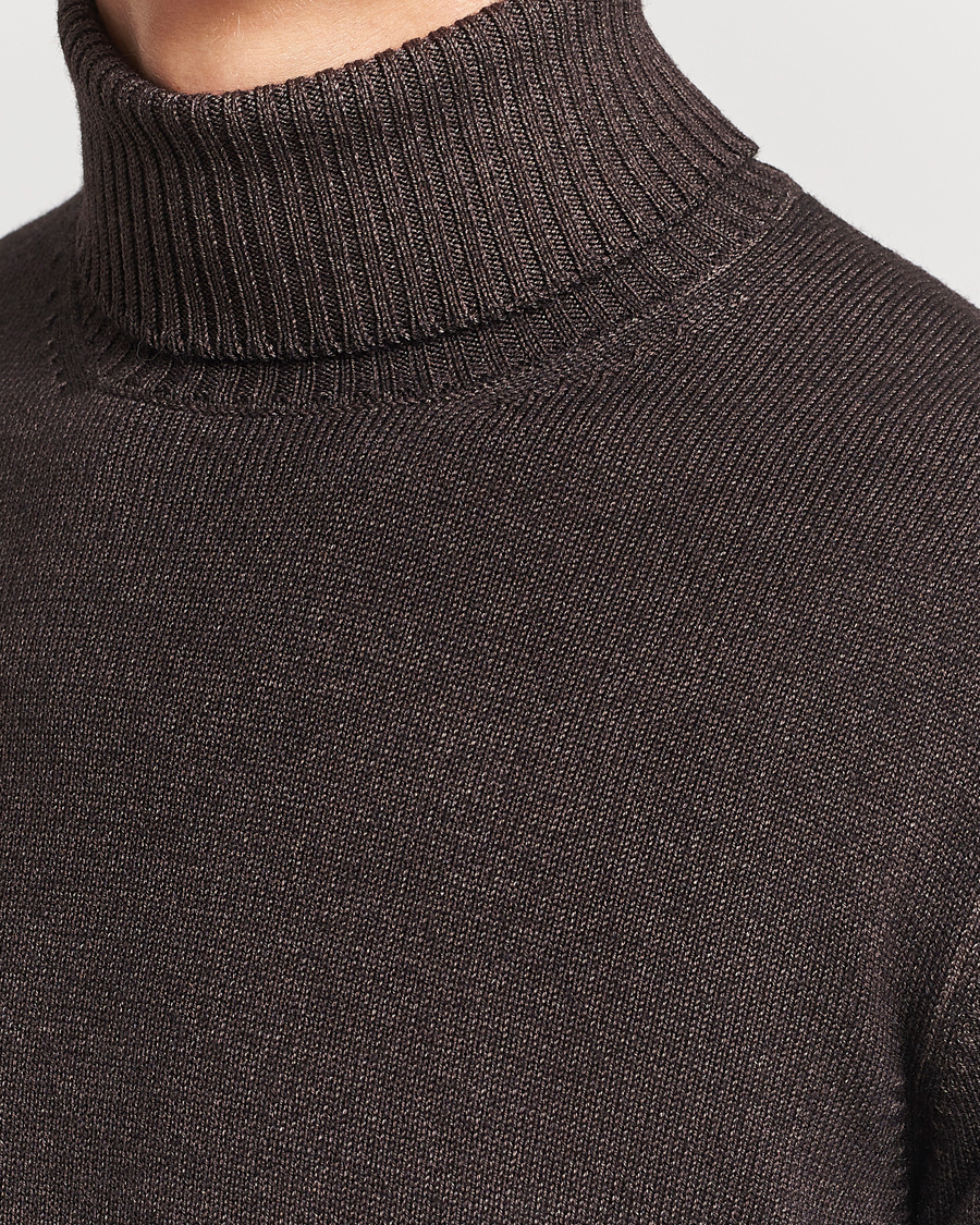 Herre | Gensere | Gran Sasso | Vintage Merino Fashion Fit Polo Brown