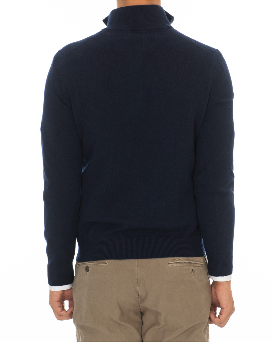 Herre | Gensere | Gran Sasso | Wool/Cashmere Half Zip Navy
