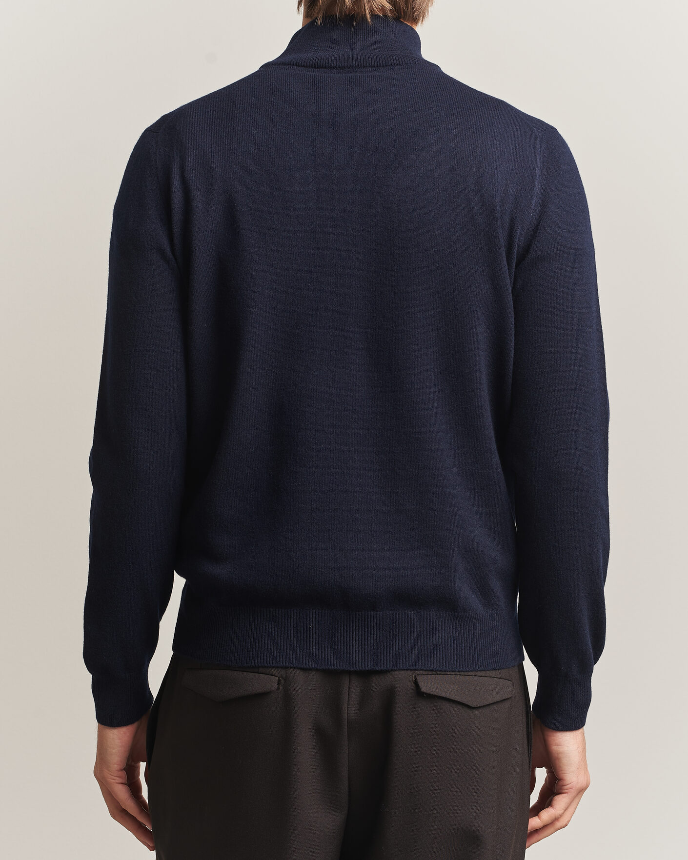 Herre | Gensere | Gran Sasso | Wool/Cashmere Half Zip Navy