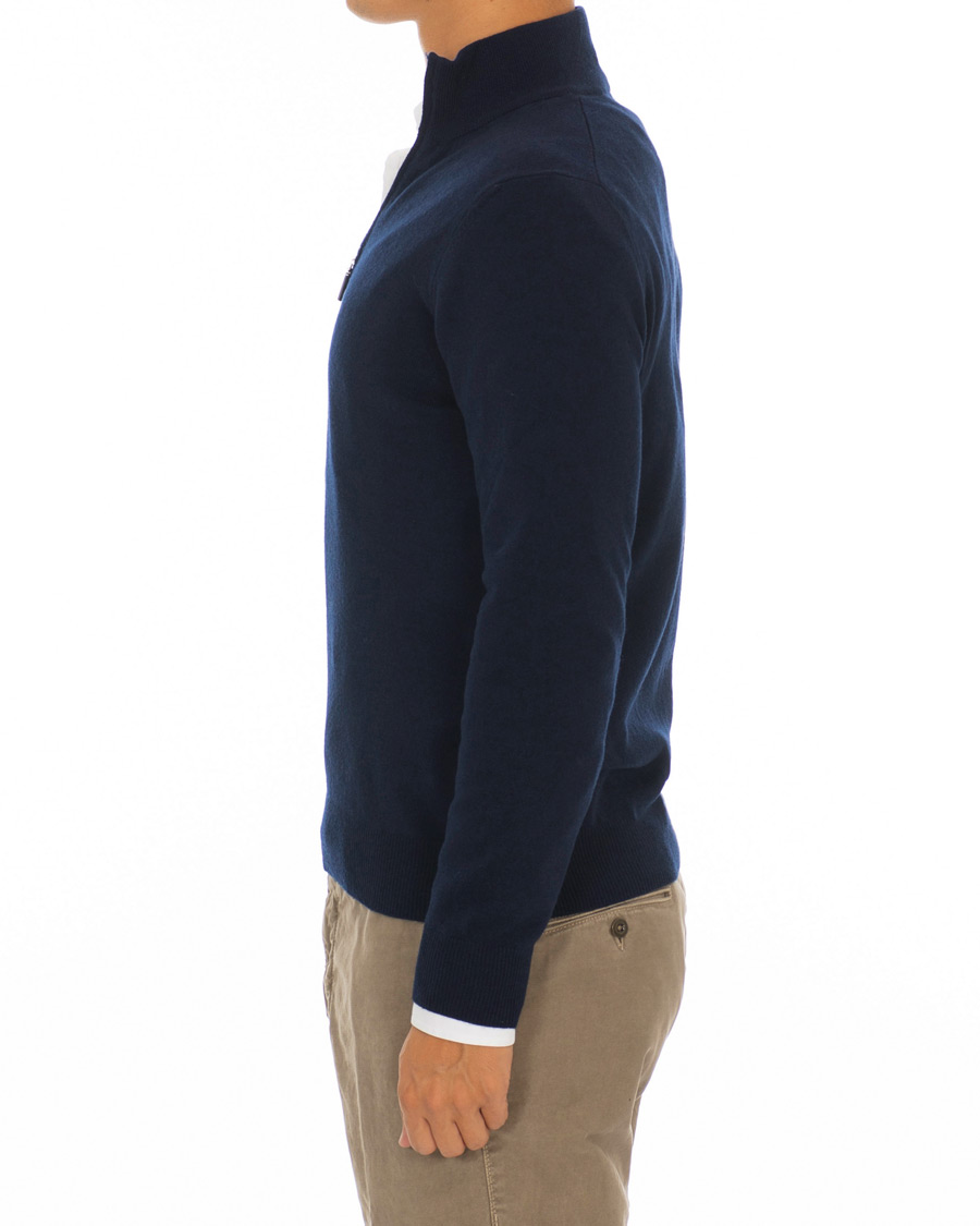Herre | Gensere | Gran Sasso | Wool/Cashmere Half Zip Navy