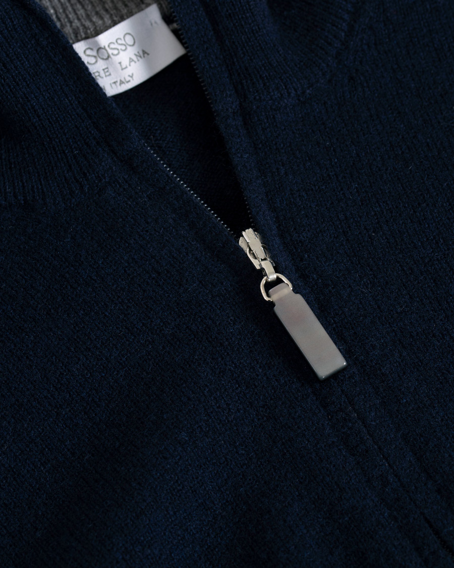 Herre | Gensere | Gran Sasso | Wool/Cashmere Half Zip Navy