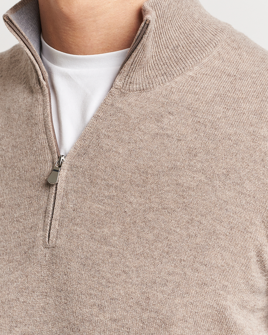 Herre | Gensere | Gran Sasso | Wool/Cashmere Half Zip Beige