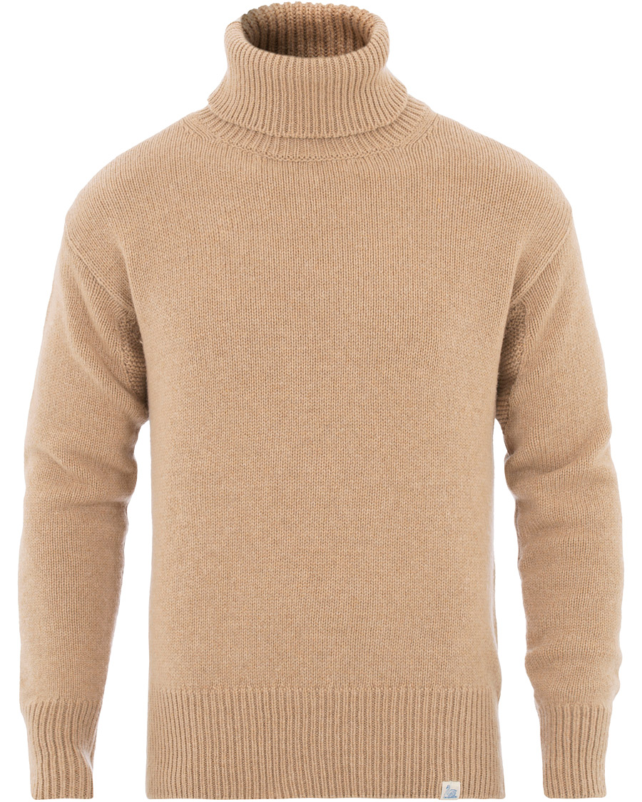 Herre | Gensere | Merz b. Schwanen | Classic Merino/Cashmere Turtleneck Pullover Toffee