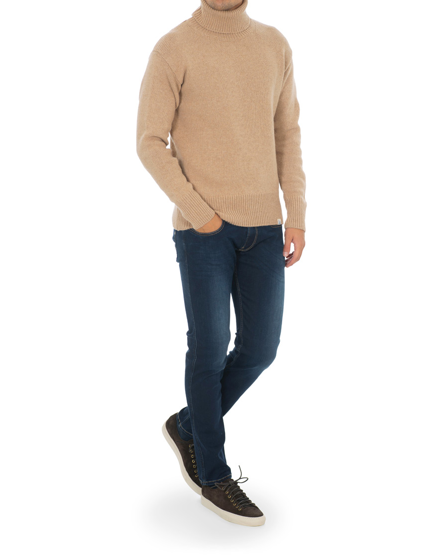 Herre | Gensere | Merz b. Schwanen | Classic Merino/Cashmere Turtleneck Pullover Toffee