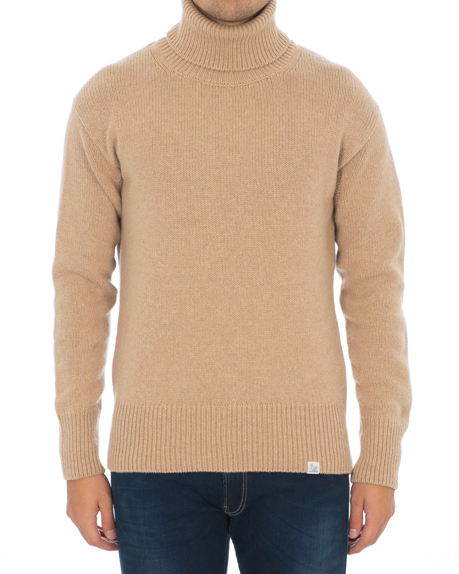 Herre | Gensere | Merz b. Schwanen | Classic Merino/Cashmere Turtleneck Pullover Toffee