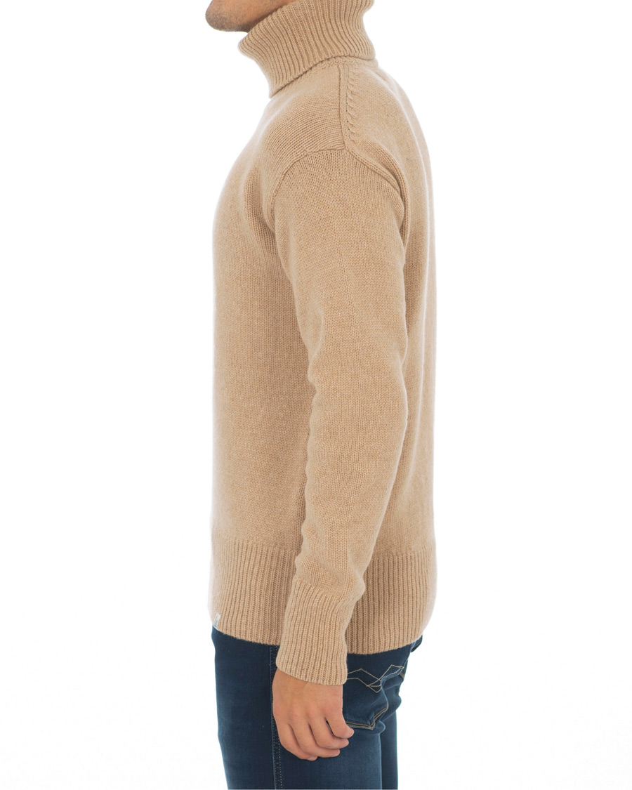 Herre | Gensere | Merz b. Schwanen | Classic Merino/Cashmere Turtleneck Pullover Toffee