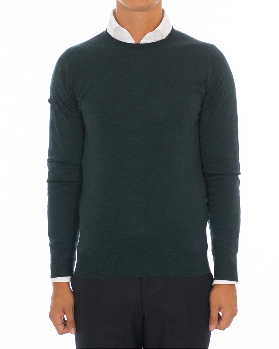 Herre | Gensere | John Smedley | Lundy Merino Crew Neck Pullover Racing Green