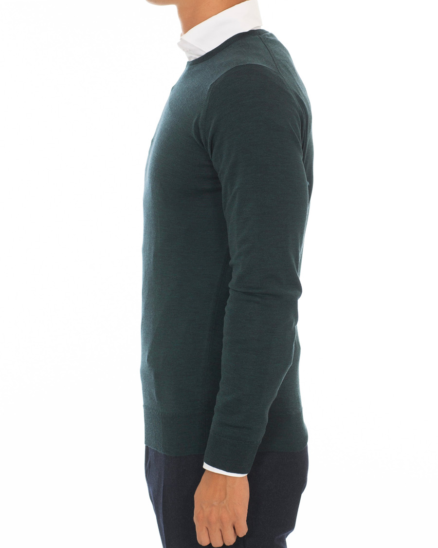 Herre | Gensere | John Smedley | Lundy Merino Crew Neck Pullover Racing Green