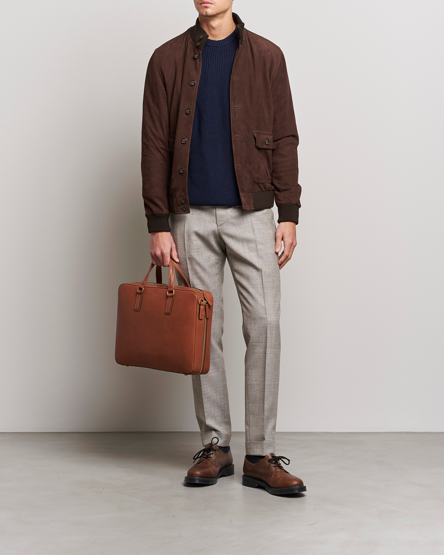 Herre | Vesker | Mismo | Morris Full Grain Leather Briefcase Tabac