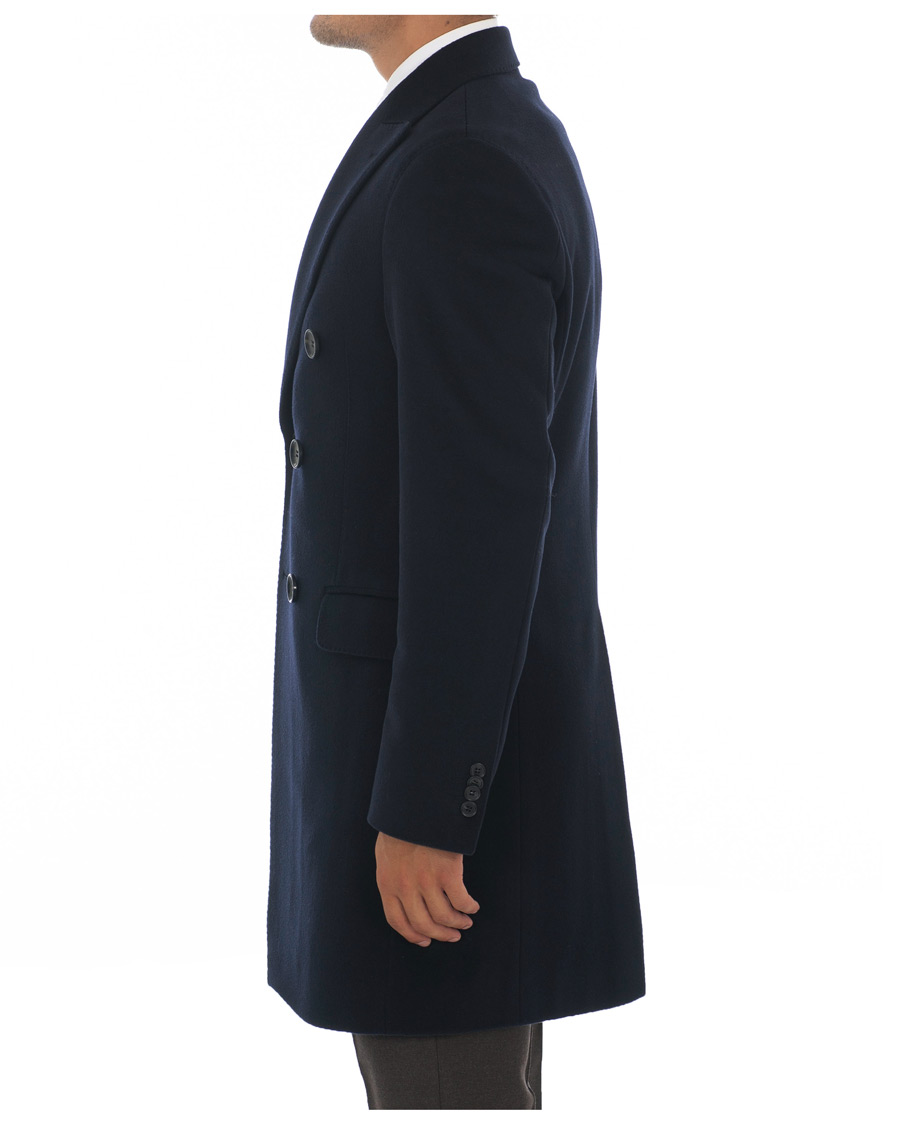 Herre | Jakker | Oscar Jacobson | Sebastian Wool/Cashmere Double Breasted Coat Navy
