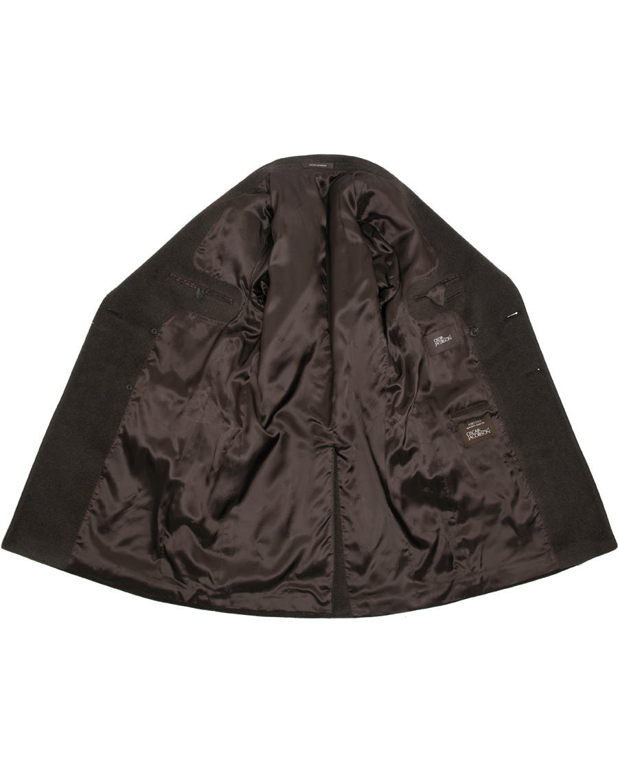 Herre | Jakker | Oscar Jacobson | Sebastian Wool/Cashmere Double Breasted Coat Brown