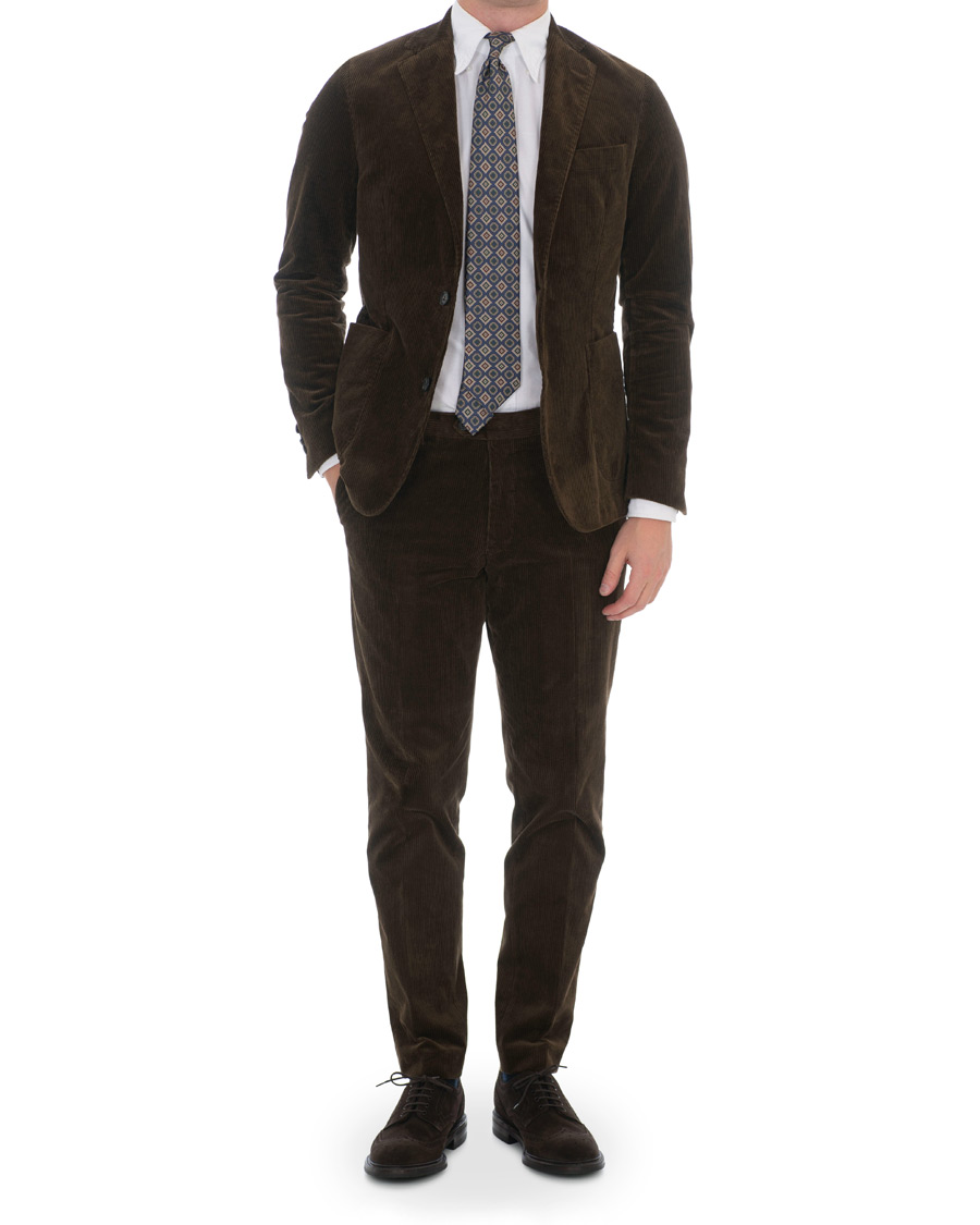 Herre | Dressjakker | Oscar Jacobson | Einar Patch Pocket Corduroy Blazer Tobacco