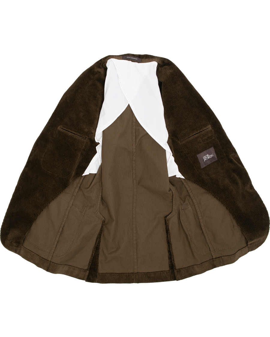 Herre | Dressjakker | Oscar Jacobson | Einar Patch Pocket Corduroy Blazer Tobacco
