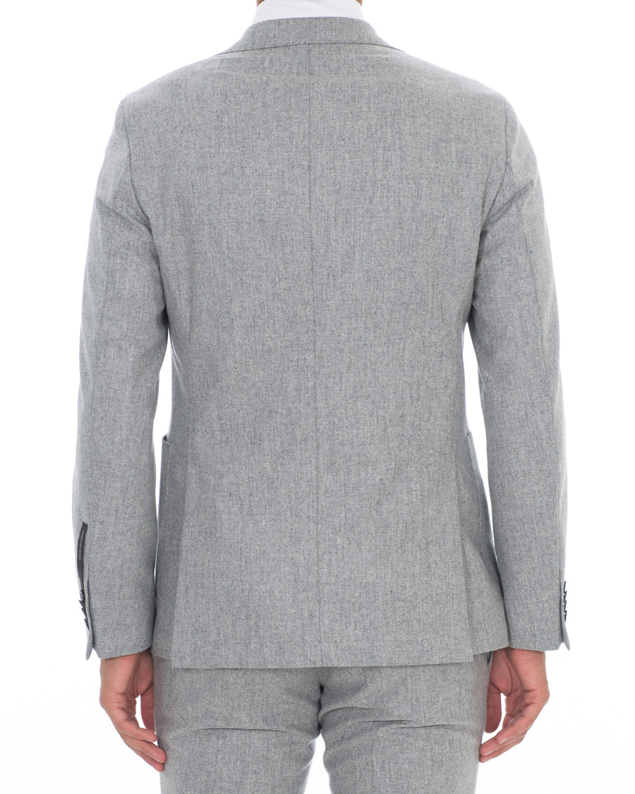 Herre | Dressjakker | Oscar Jacobson | Einar Patch Pocket Flannel Blazer Light Grey