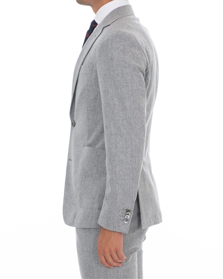 Herre | Dressjakker | Oscar Jacobson | Einar Patch Pocket Flannel Blazer Light Grey