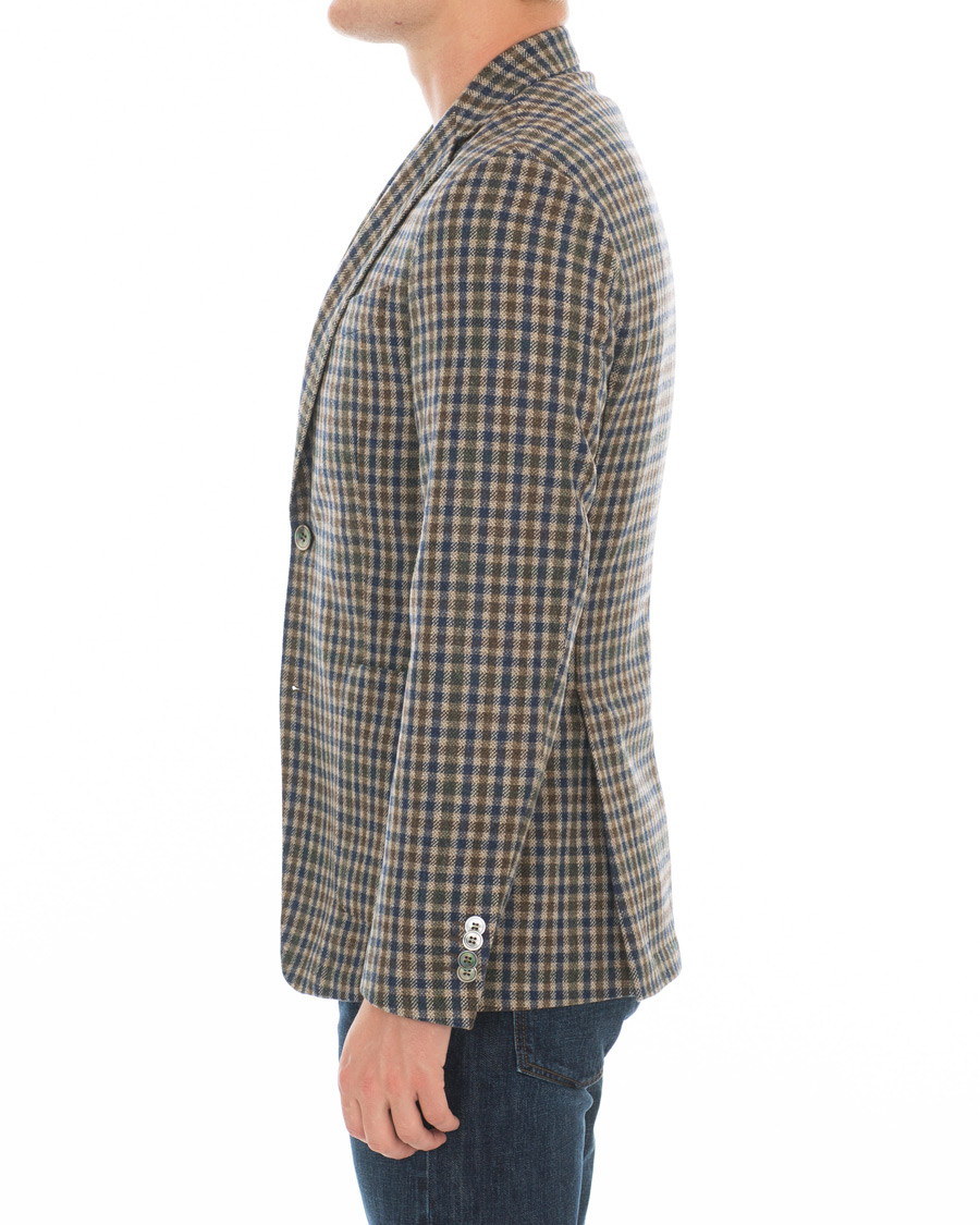 Herre | Dressjakker | Oscar Jacobson | Einar Checked Patch Pocket Blazer Beige