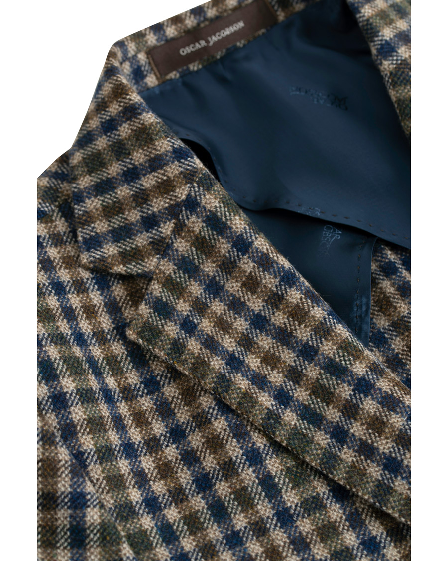 Herre | Dressjakker | Oscar Jacobson | Einar Checked Patch Pocket Blazer Beige