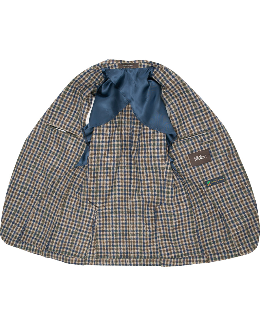 Herre | Dressjakker | Oscar Jacobson | Einar Checked Patch Pocket Blazer Beige