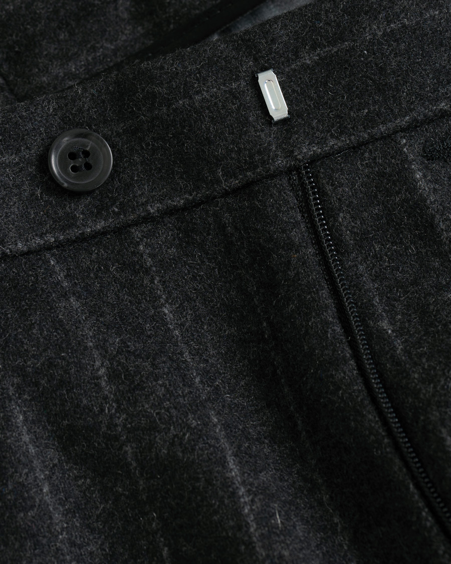 Herre | Bukser | Oscar Jacobson | Nilo Chalkstripe Side Adjuster Trousers Dark Grey