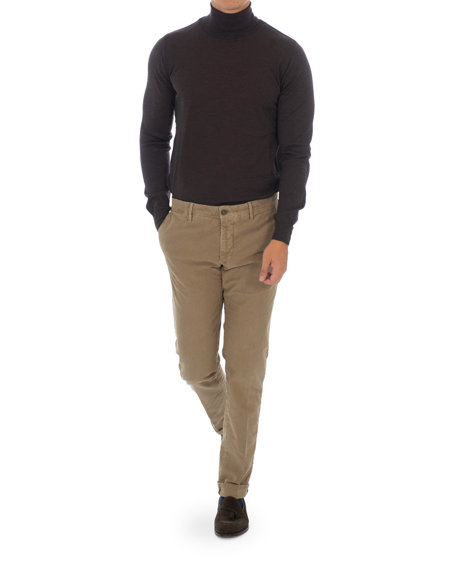 Herre | Gensere | Oscar Jacobson | Cole Extra Fine Merino Rollneck Brown