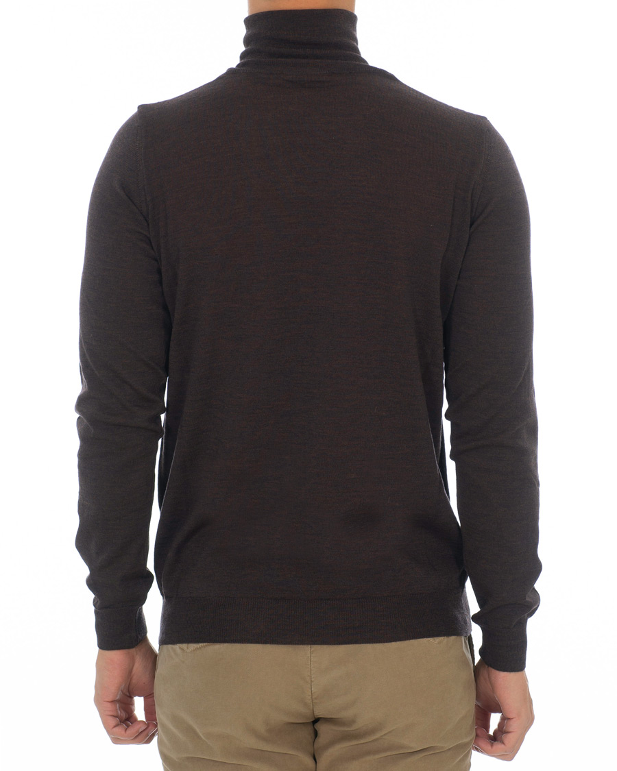 Herre | Gensere | Oscar Jacobson | Cole Extra Fine Merino Rollneck Brown