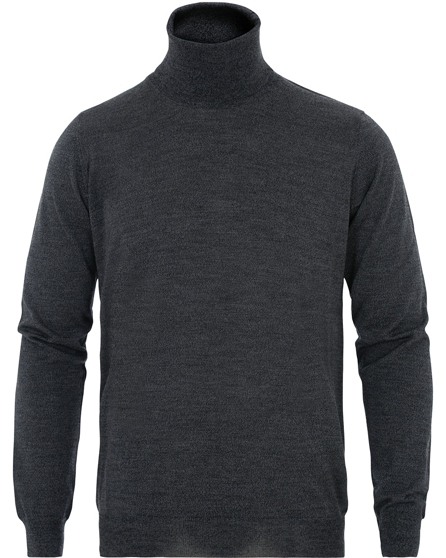 Herre | Gensere | Oscar Jacobson | Cole Extra Fine Merino Rollneck Dark Grey