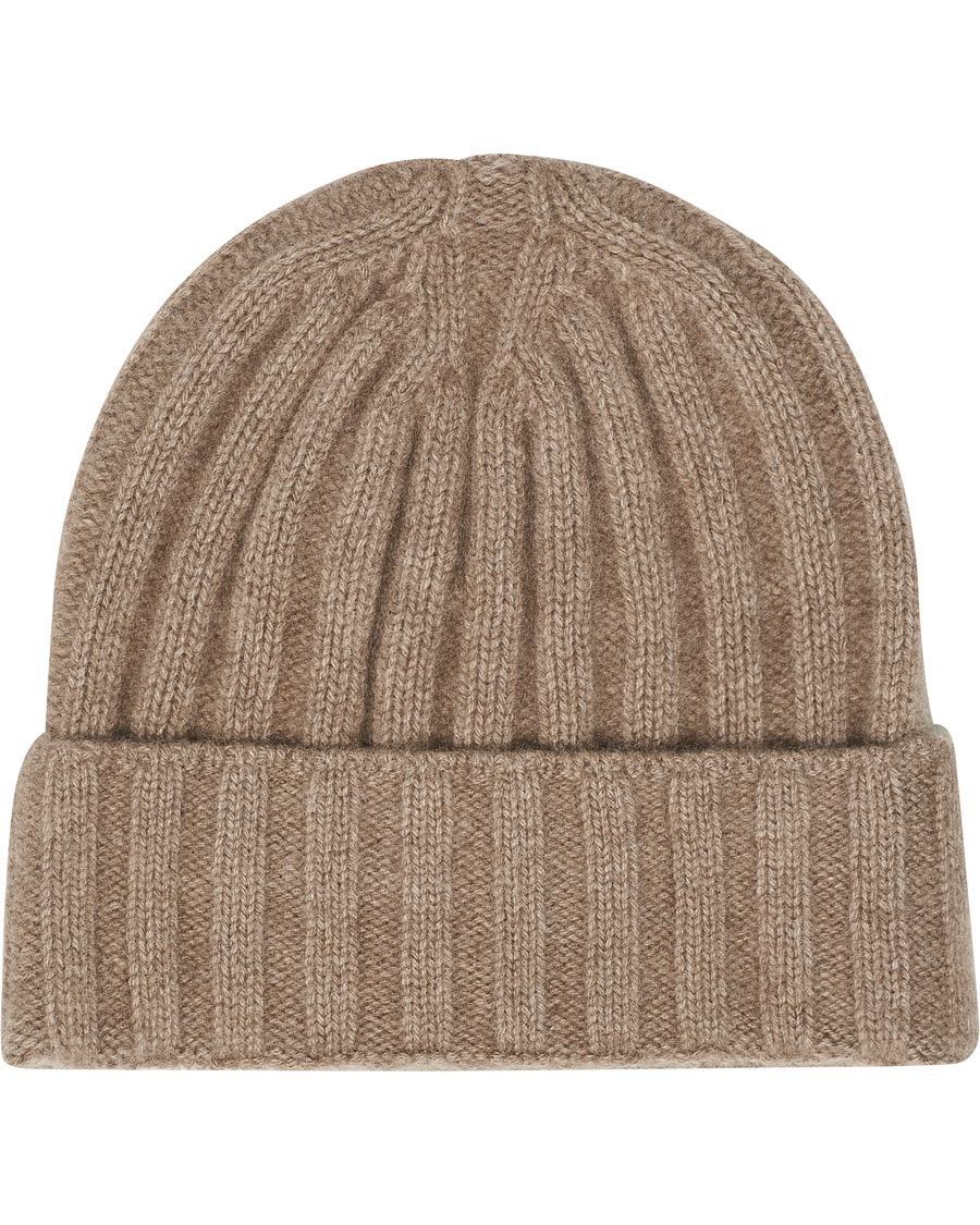 Herre | Oscar Jacobson Cashmere Ribbed Beanie Beige | Oscar Jacobson | Cashmere Ribbed Beanie Beige