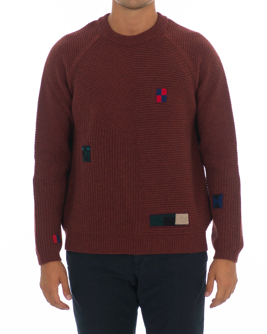Herre | Gensere | PS Paul Smith | Patchwork Knit Sweater Brick/Navy