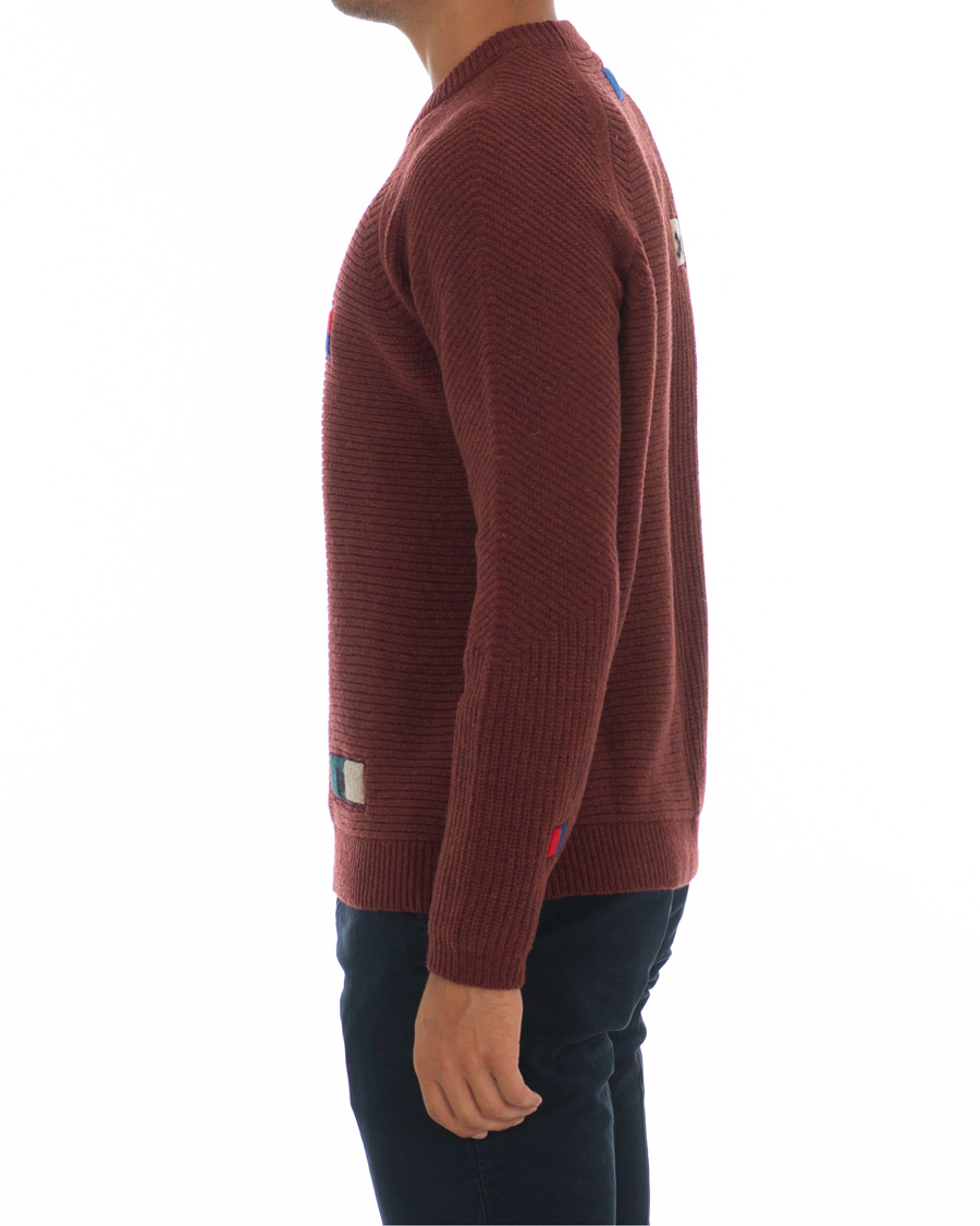 Herre | Gensere | PS Paul Smith | Patchwork Knit Sweater Brick/Navy