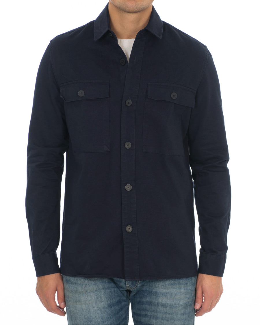 Herre | Skjorter | Samsøe Samsøe | Samsøe & Samsøe Waltones Cotton Overshirt Night Sky