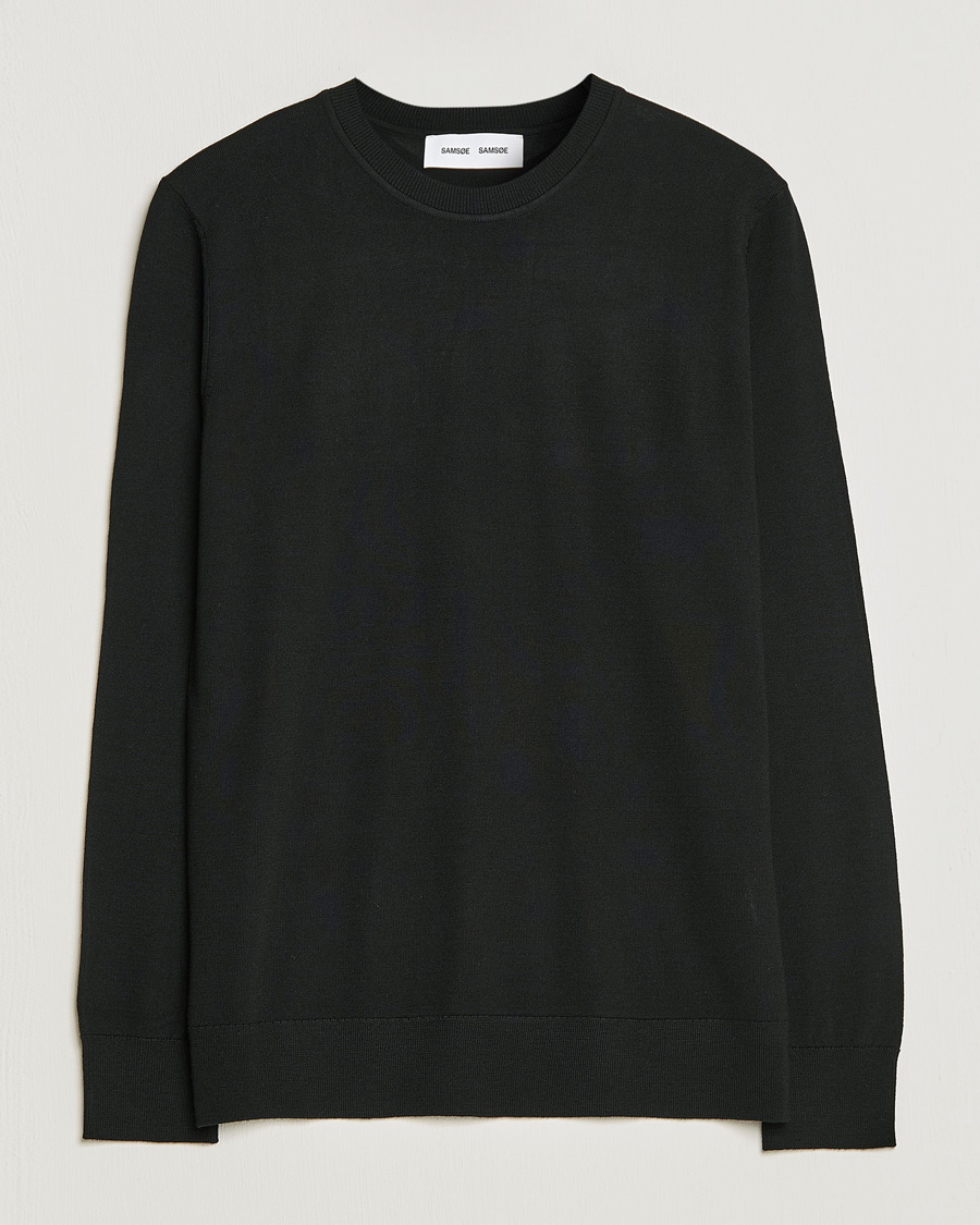 Herre | Gensere | Samsøe Samsøe | Flemming Superfine Merino Wool Crew Neck Black