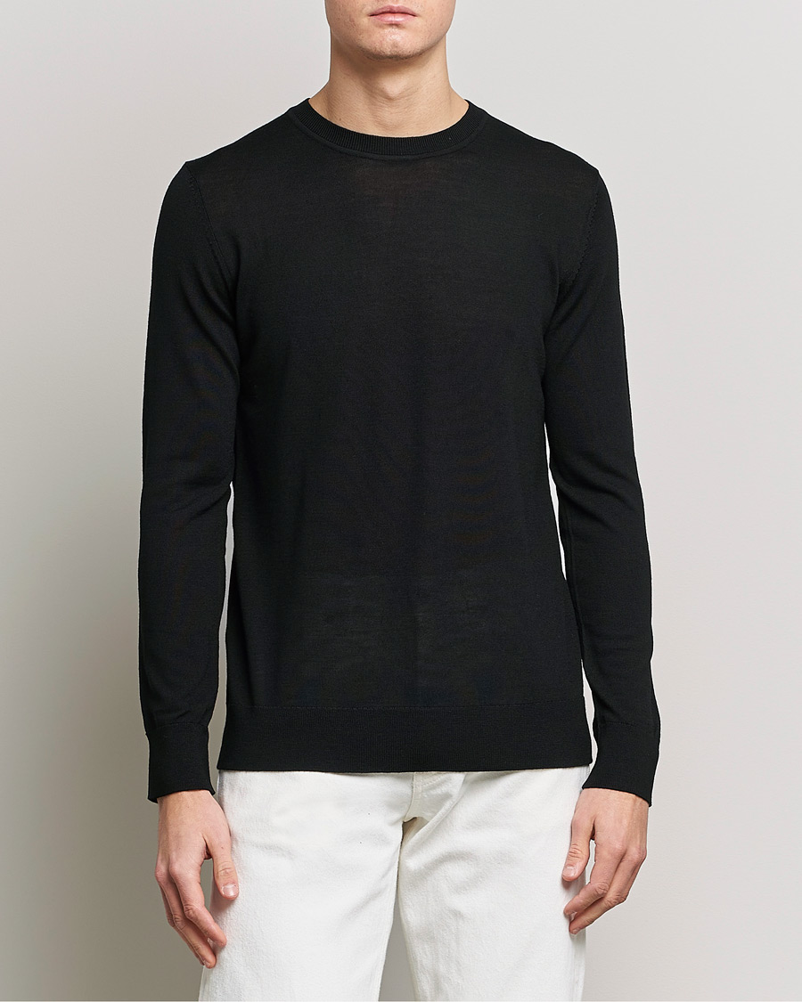 Herre | Pullovers rund hals | Samsøe Samsøe | Flemming Superfine Merino Wool Crew Neck Black