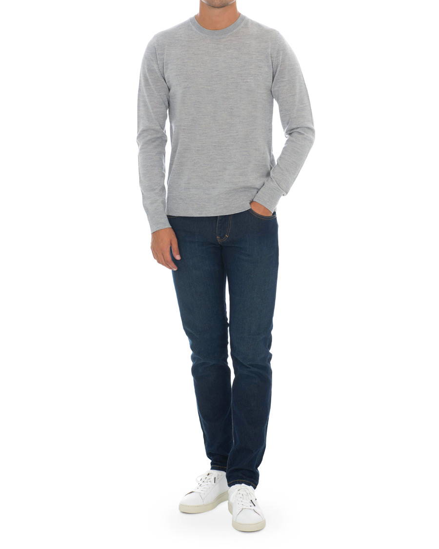 Herre | Gensere | Samsøe Samsøe | Samsøe & Samsøe Flemming Superfine Merino Wool Crew Neck Grey Mel