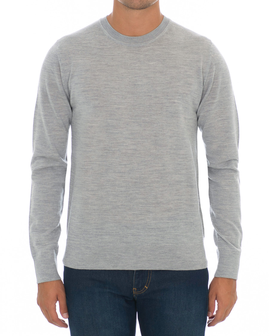 Herre | Gensere | Samsøe Samsøe | Samsøe & Samsøe Flemming Superfine Merino Wool Crew Neck Grey Mel