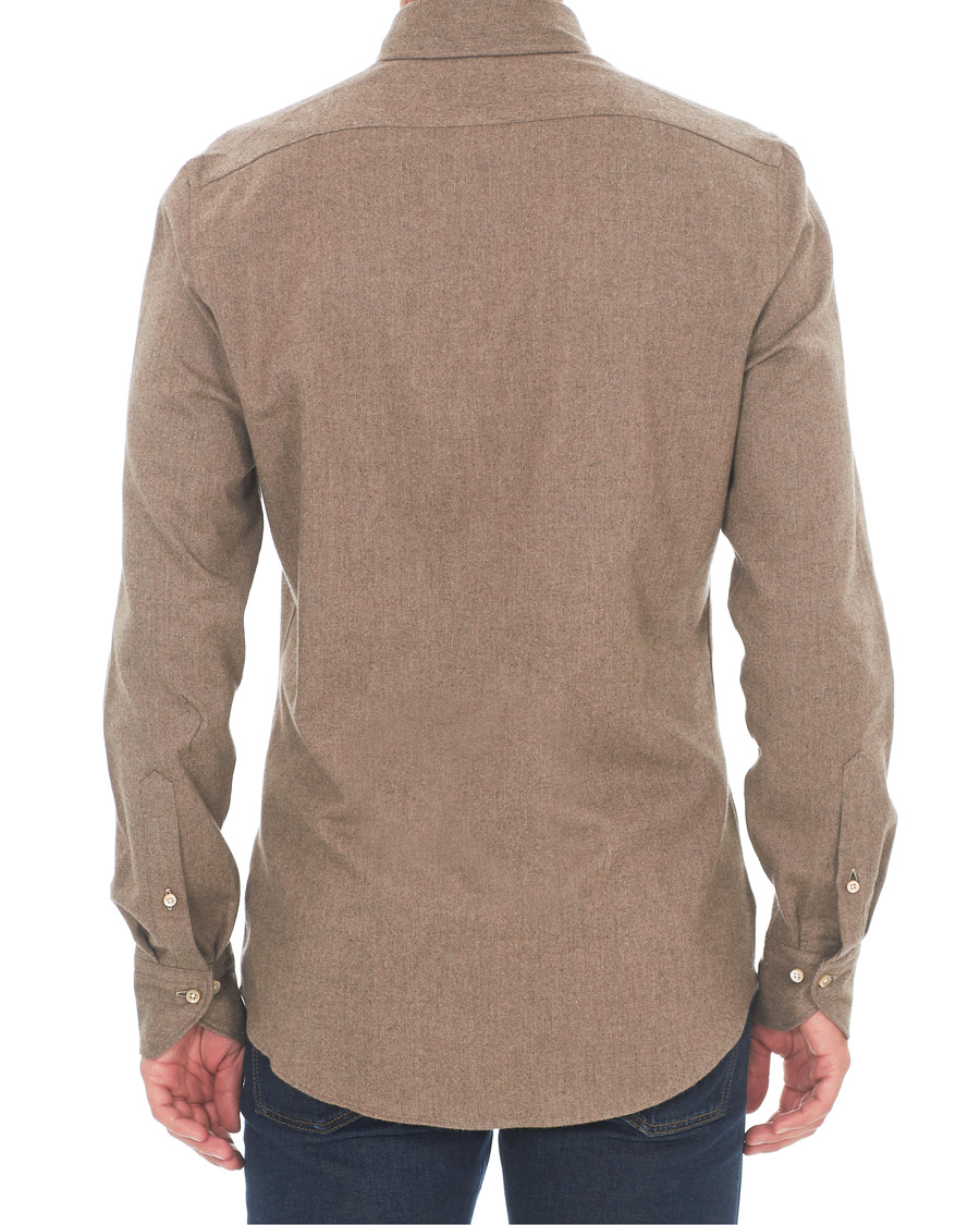 Herre | Skjorter | Stenströms | Slimline Flannel Shirt Brown