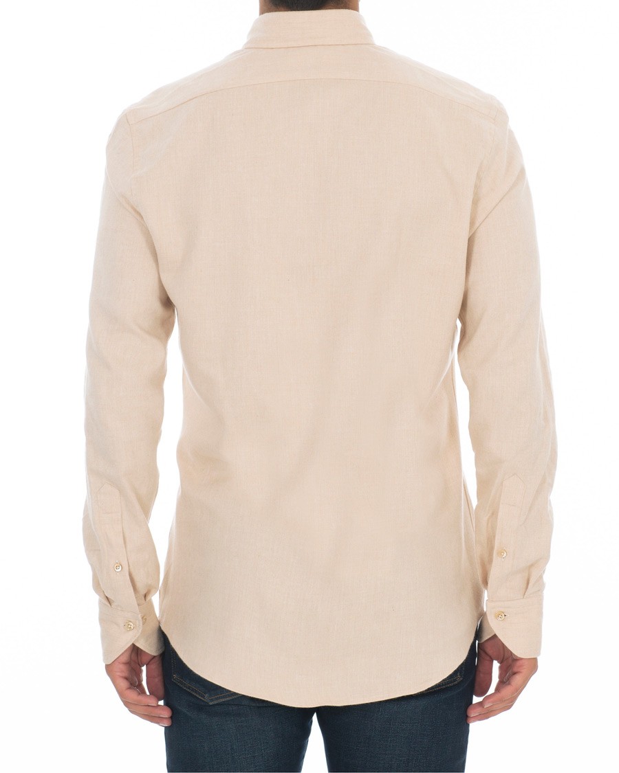 Herre | Skjorter | Stenströms | Slimline Flannel Shirt Beige