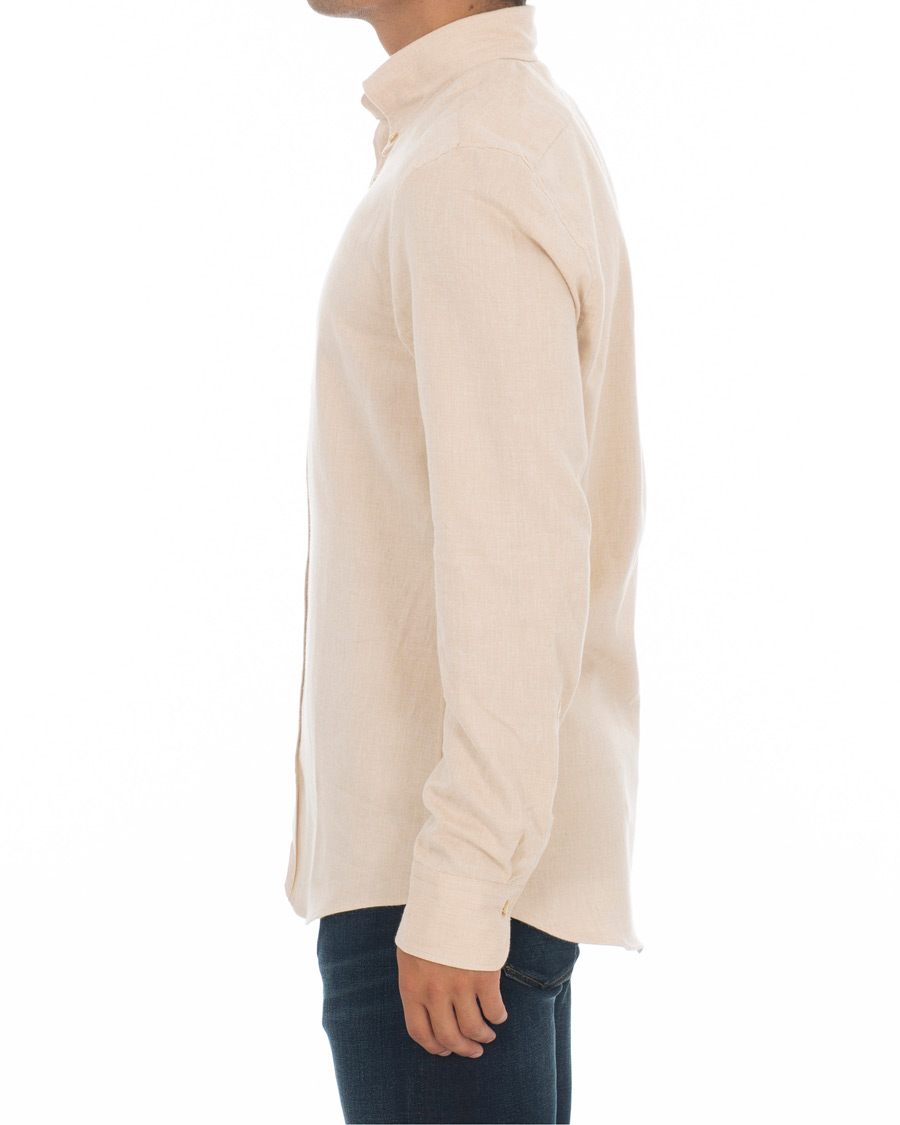 Herre | Skjorter | Stenströms | Slimline Flannel Shirt Beige