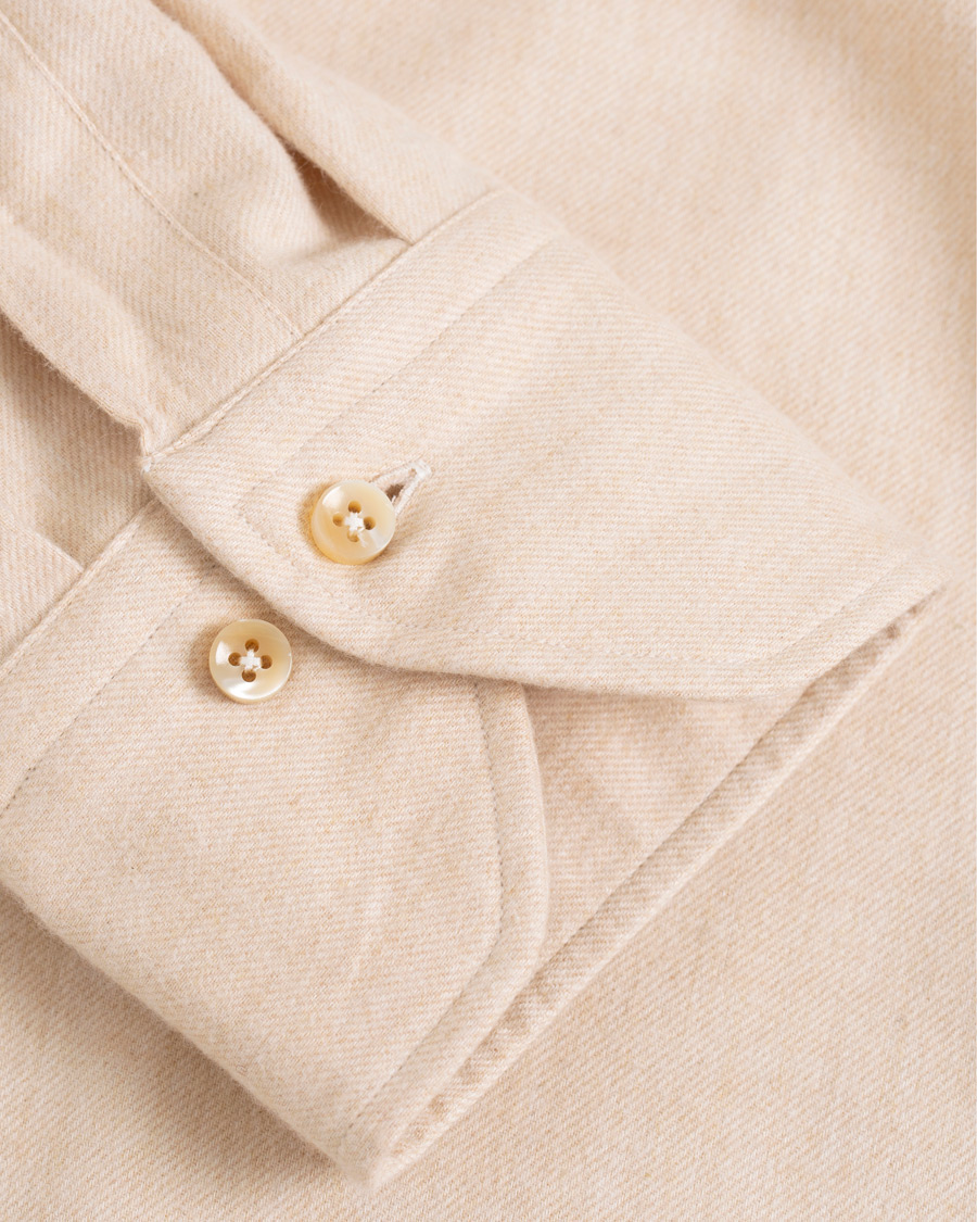 Herre | Skjorter | Stenströms | Slimline Flannel Shirt Beige