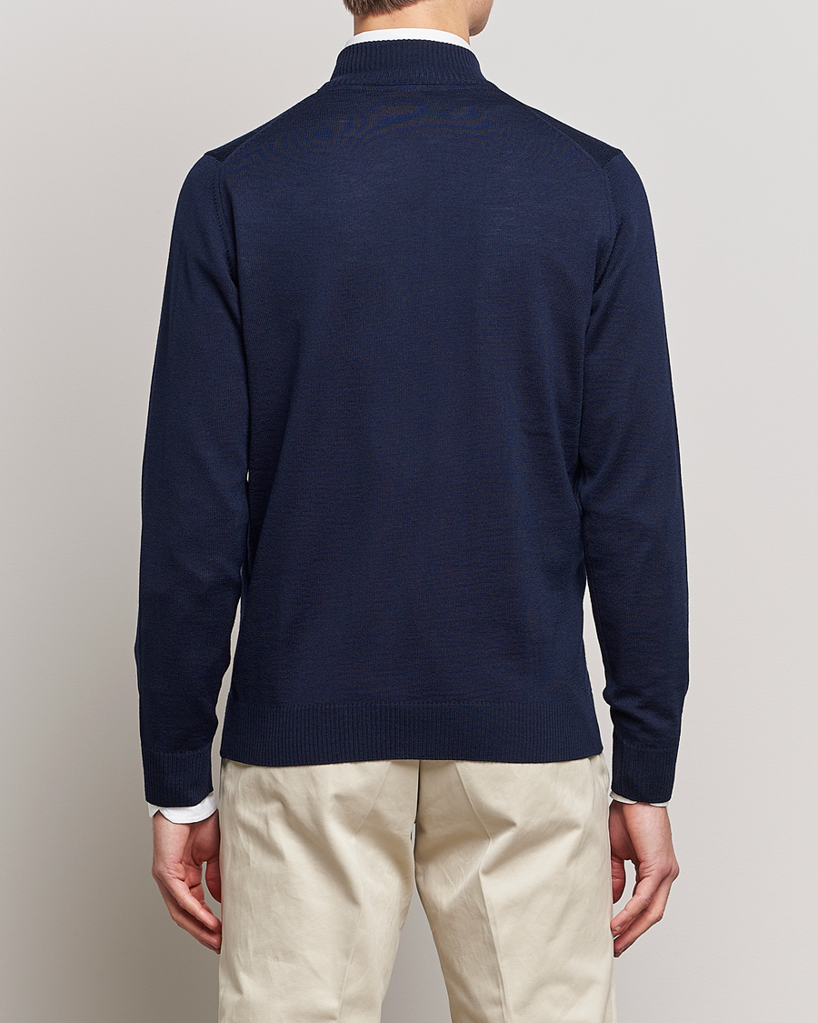 Herre | Gensere | Stenströms | Merino Full Zip Navy