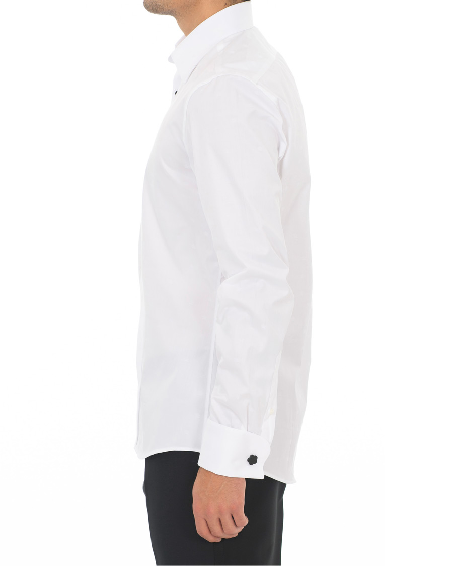 Herre | Skjorter | Stenströms | Slimline Jaquard Evening Shirt White