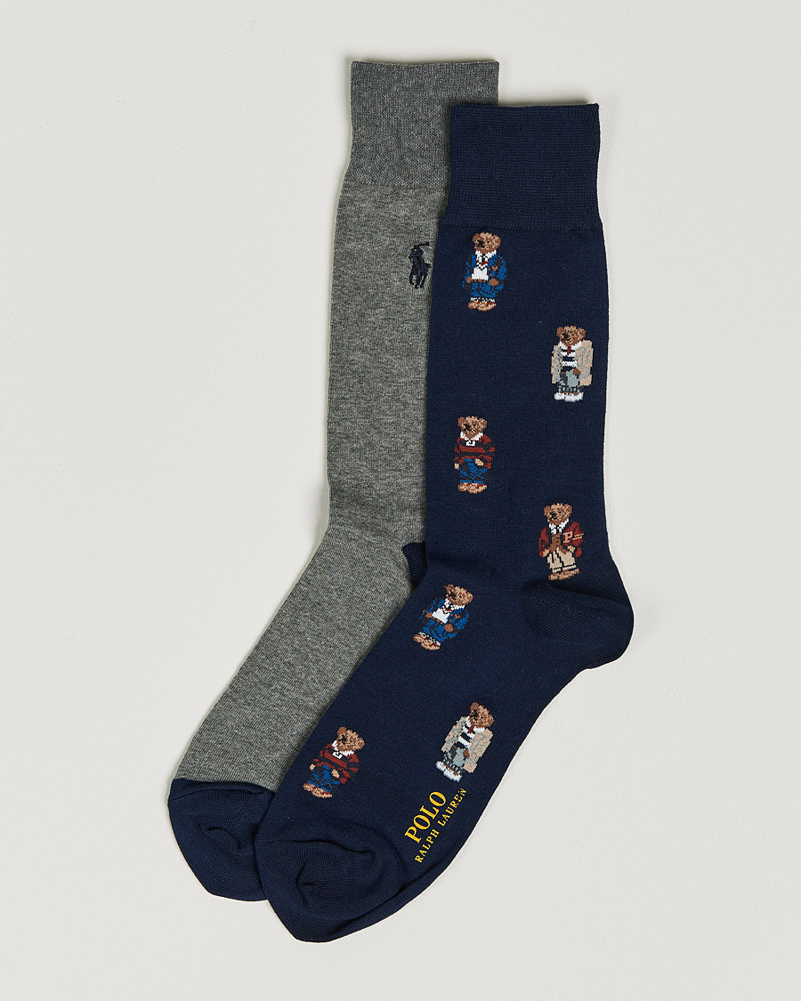 Herre |  | Polo Ralph Lauren | 2-Pack Bear Socks Navy/Grey