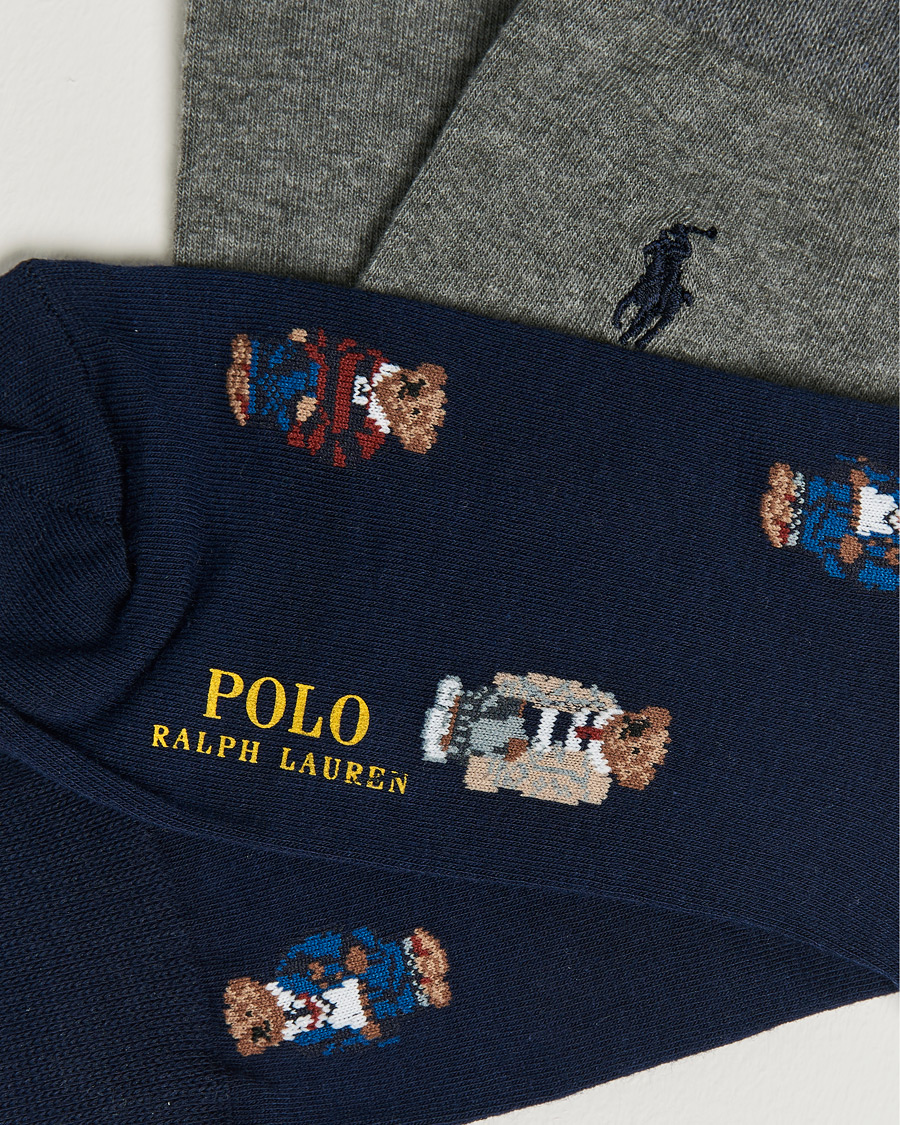 Herre | Undertøy | Polo Ralph Lauren | 2-Pack Bear Socks Navy/Grey