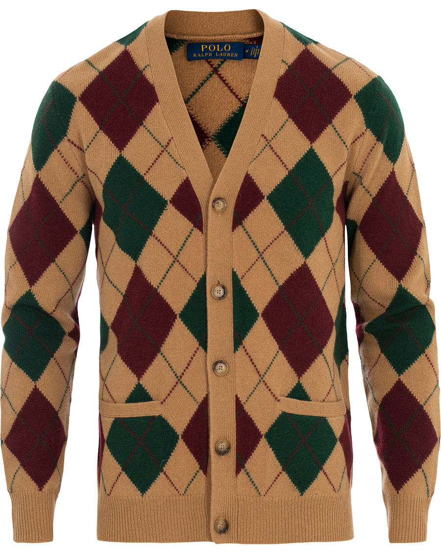 Polo Ralph Lauren Wool Cashmere Argyle Cardigan Beige hos CareOfCarl.no