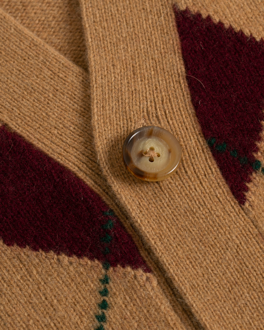 Herre | Gensere | Polo Ralph Lauren | Wool/Cashmere Argyle Cardigan Beige