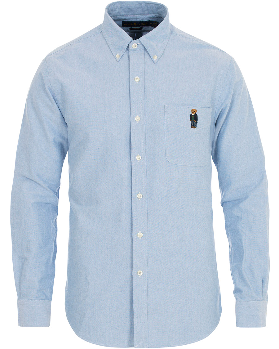 Herre | Skjorter | Polo Ralph Lauren | Slim Fit Oxford Bear Shirt Light Blue