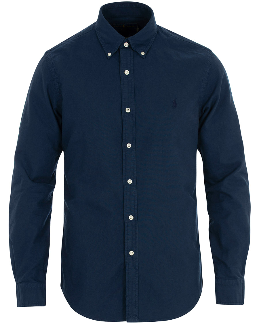 Herre | Skjorter | Polo Ralph Lauren | Slim Fit Garment Dyed Oxford Shirt Newport Navy