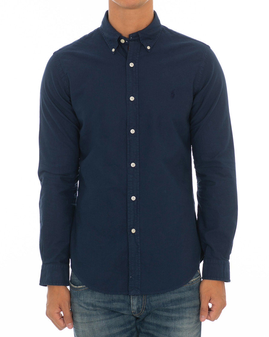 Herre | Skjorter | Polo Ralph Lauren | Slim Fit Garment Dyed Oxford Shirt Newport Navy